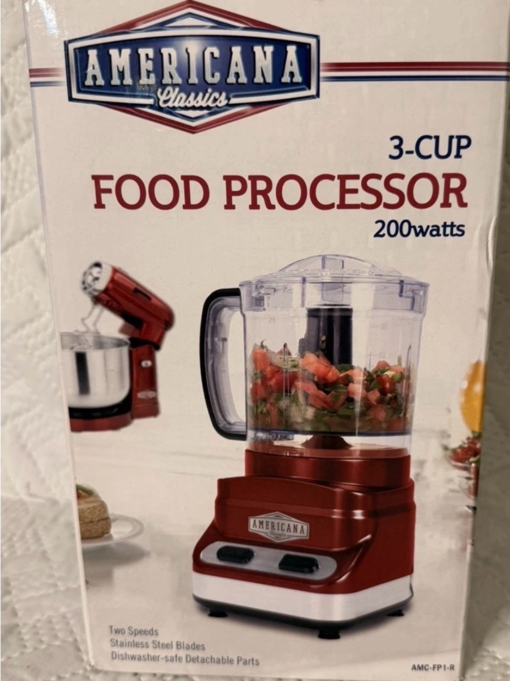 3-Cup Food Processor in Red